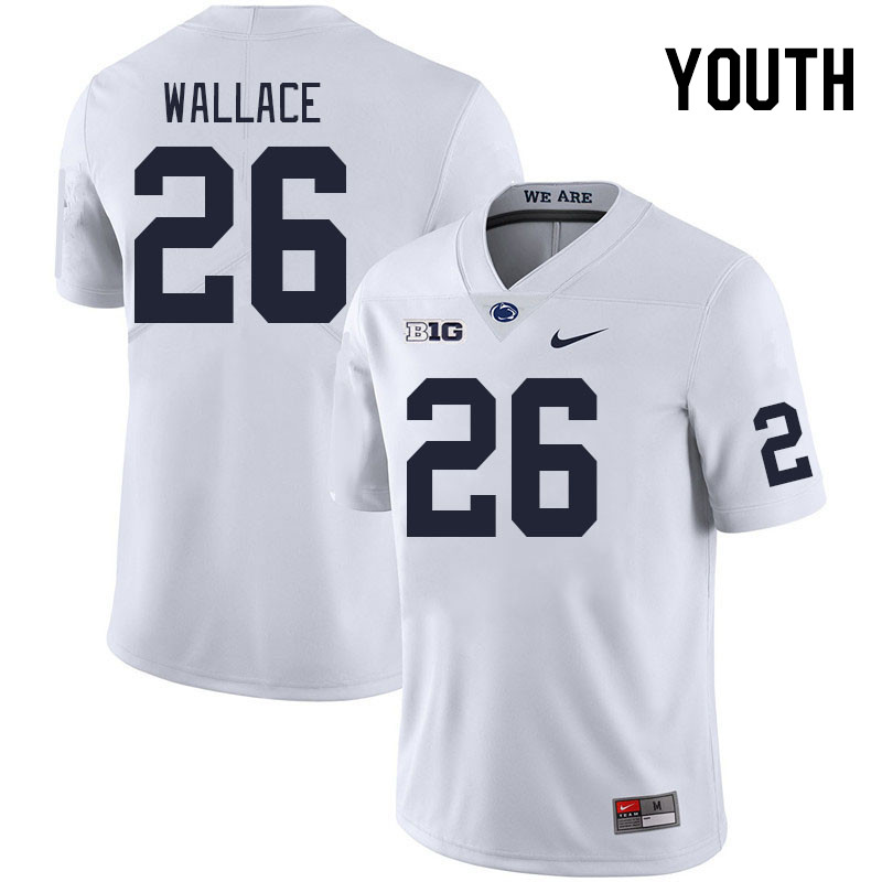Youth #26 Cam Wallace Penn State Nittany Lions College Football Jerseys Stitched Sale-White